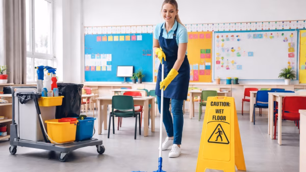 Schoonmaak van scholen