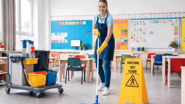 Schoonmaak van scholen